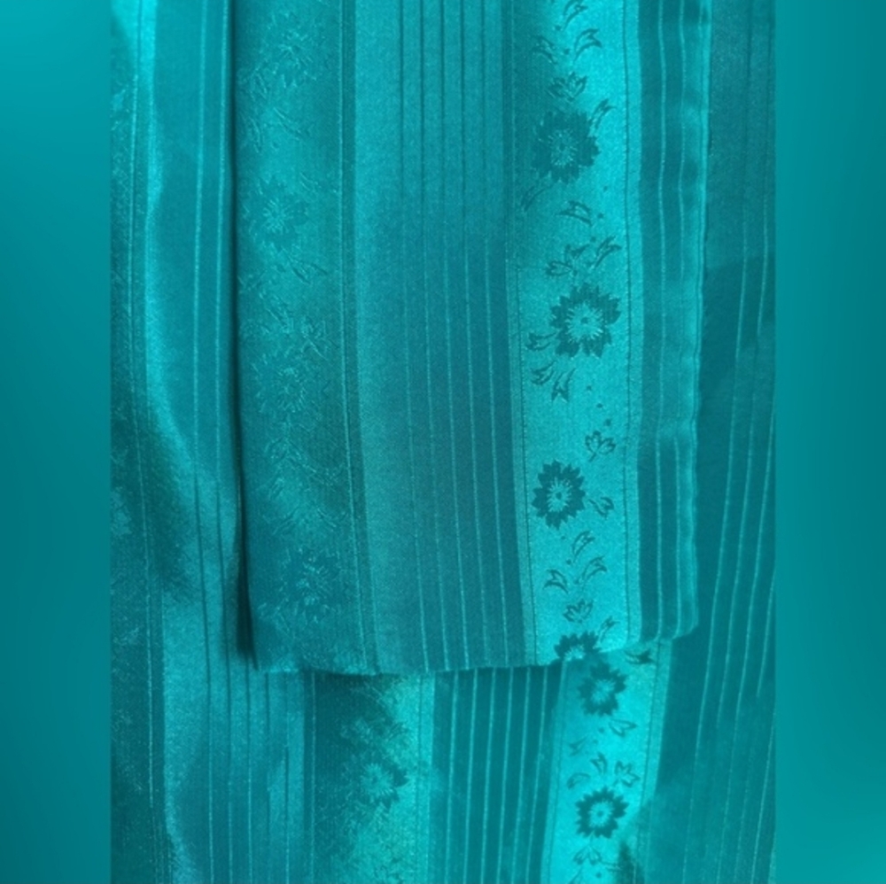 Vintage Chagall Teal Secretary Pussybow Blouse - Picture 6 of 7
